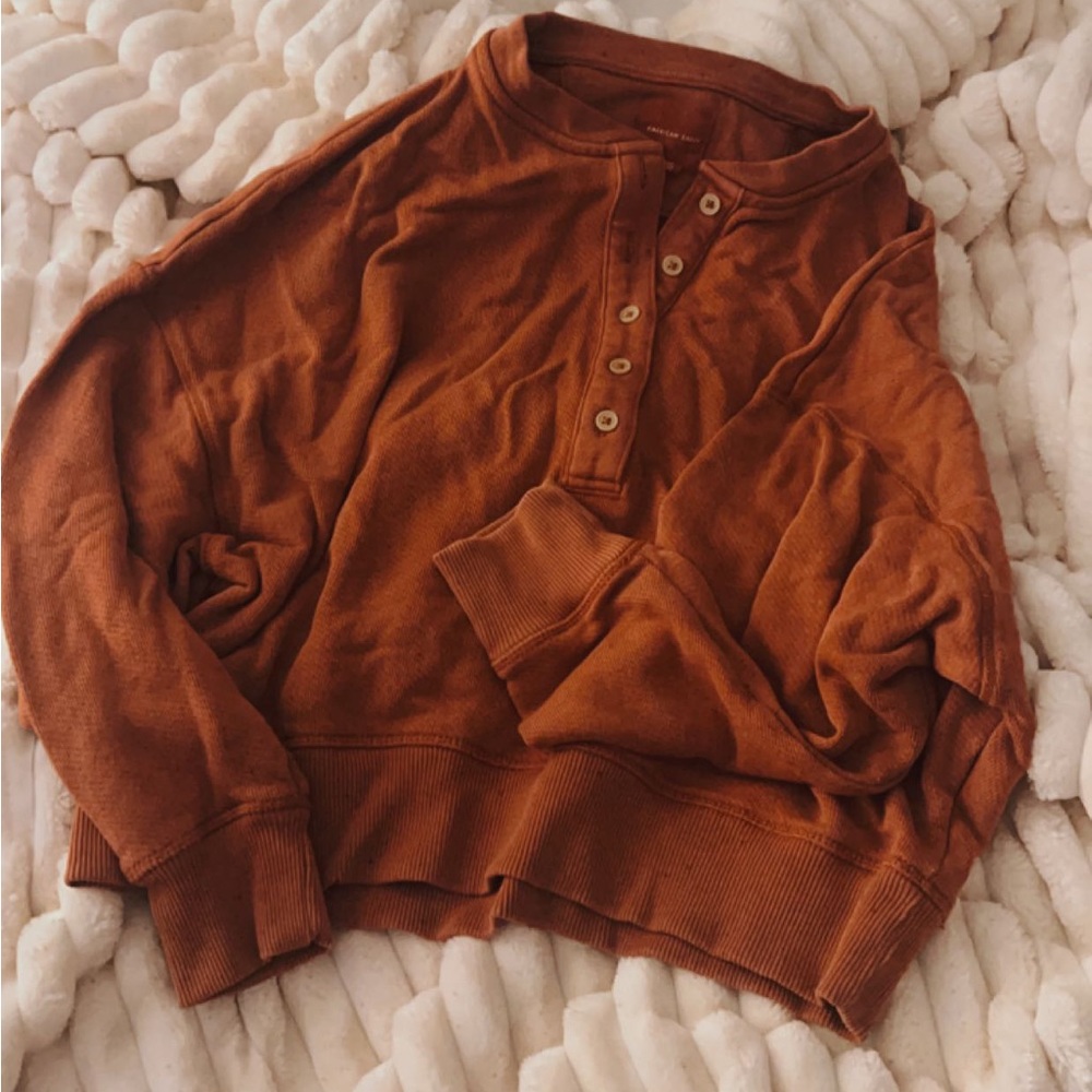 oversized half button sweater
